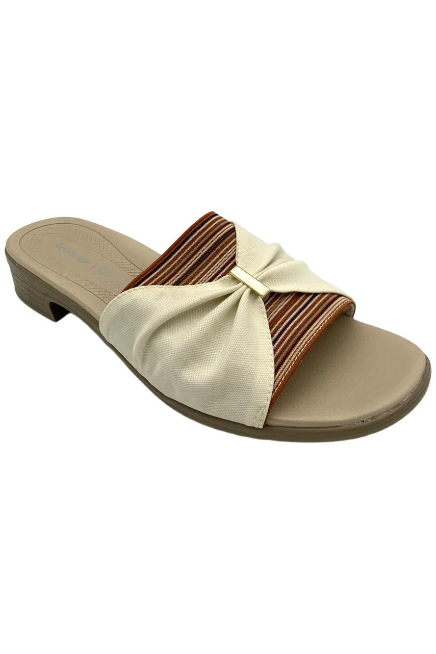 Bzees Women's Paradise Slide Sandals Eggnog - Medium